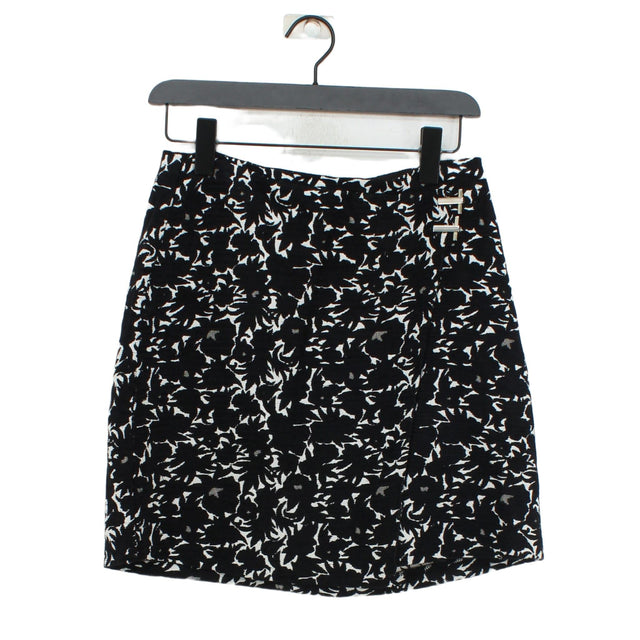 Reiss Women's Mini Skirt UK 10 Black Viscose with Cotton, Polyester