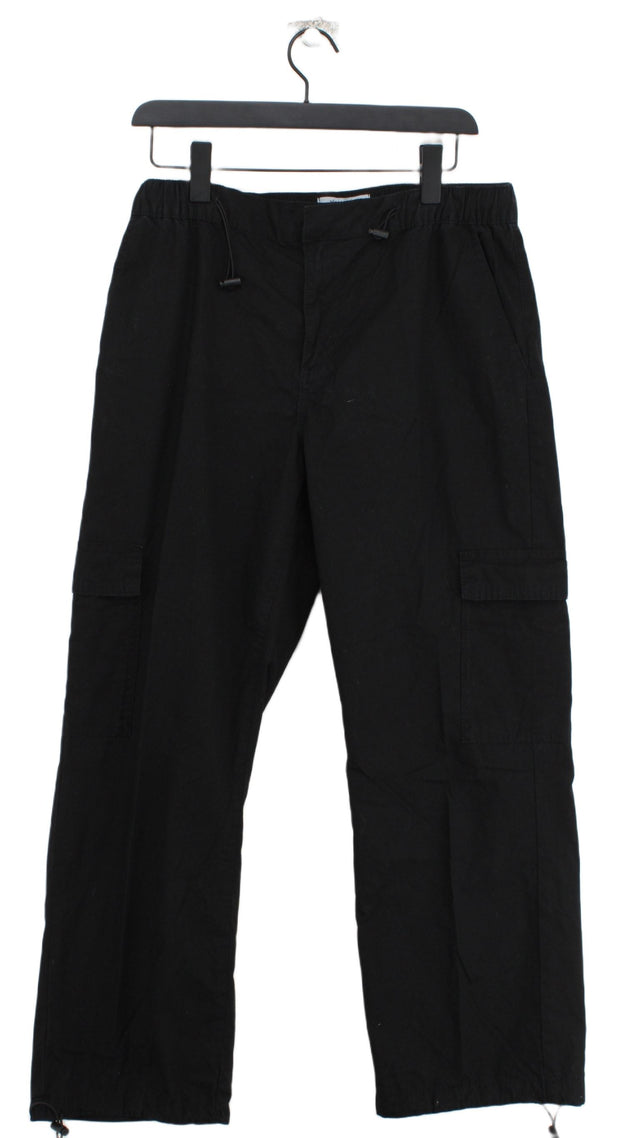 New Look Women's Trousers UK 14 Black Cotton with Polyester