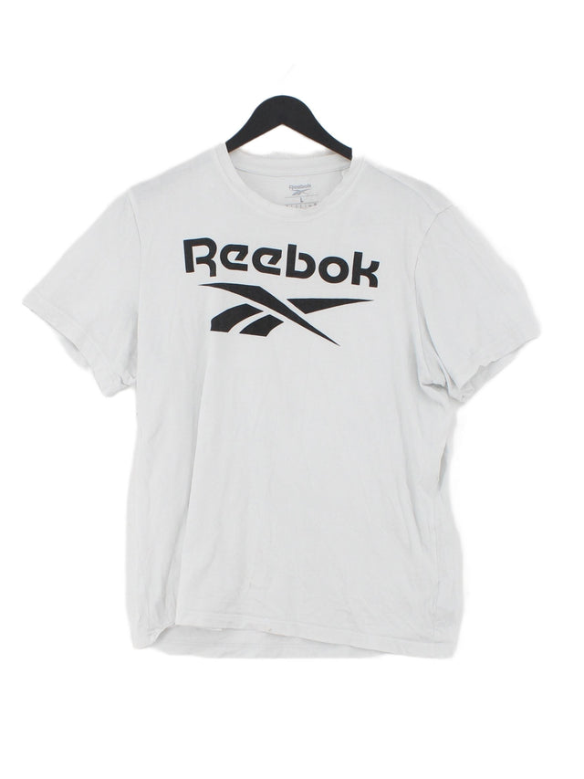 Reebok Men's T-Shirt L White 100% Cotton