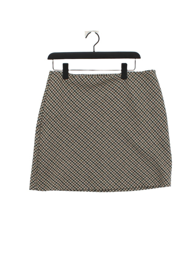 Massimo Dutti Women's Mini Skirt L Multi Wool with Polyamide, Polyester, Viscose