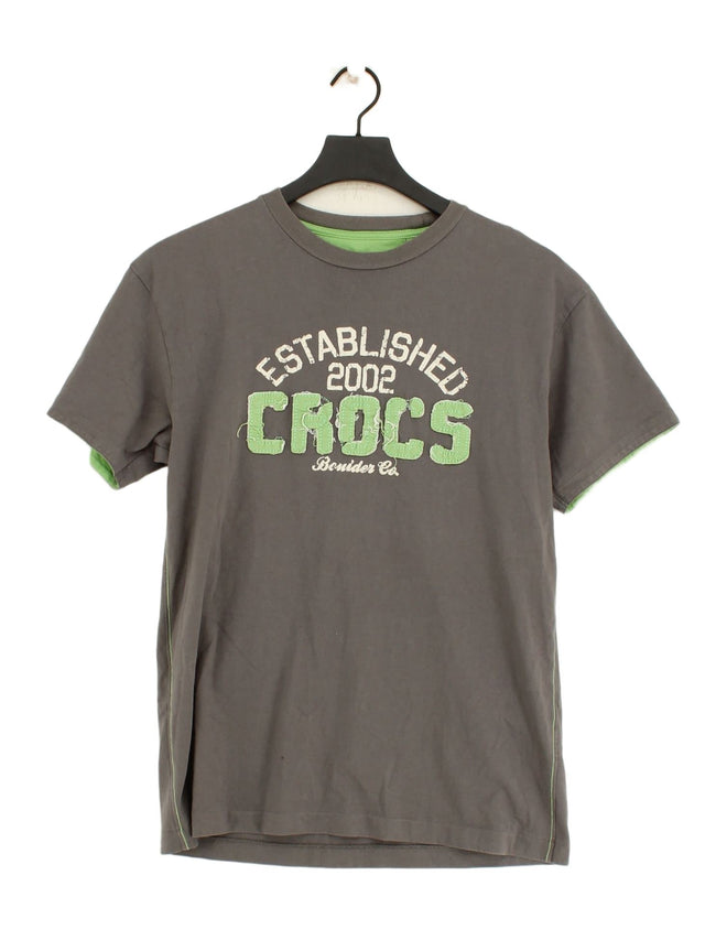 Crocs Men's T-Shirt S Grey 100% Cotton