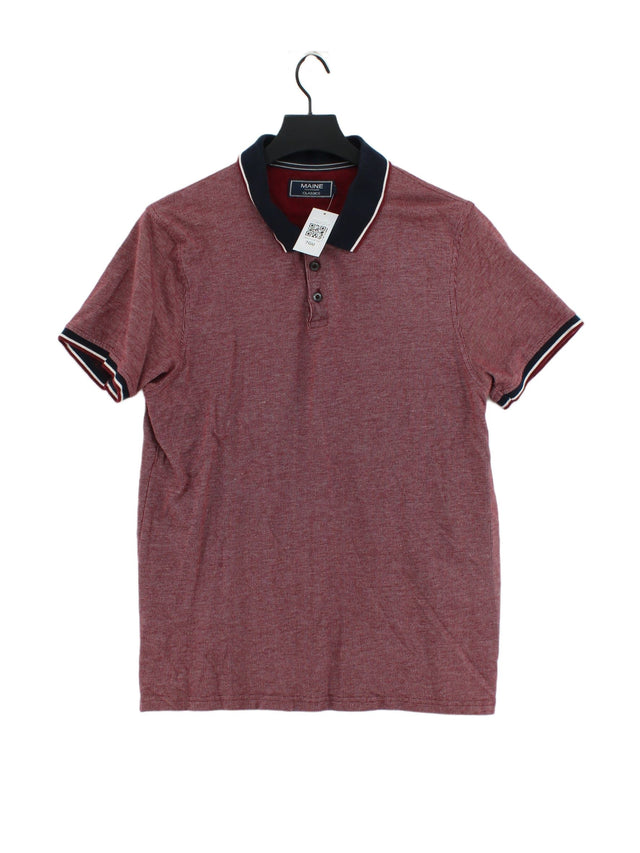 Maine Men's Polo M Red 100% Cotton