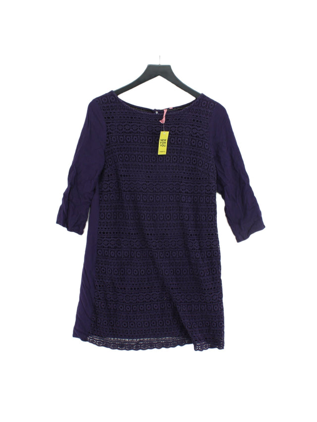 White Stuff Women's Midi Dress UK 14 Purple Cotton with Polyester, Viscose