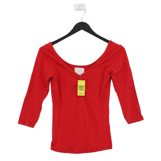 Joy Women's T-Shirt UK 8 Red Cotton with Elastane