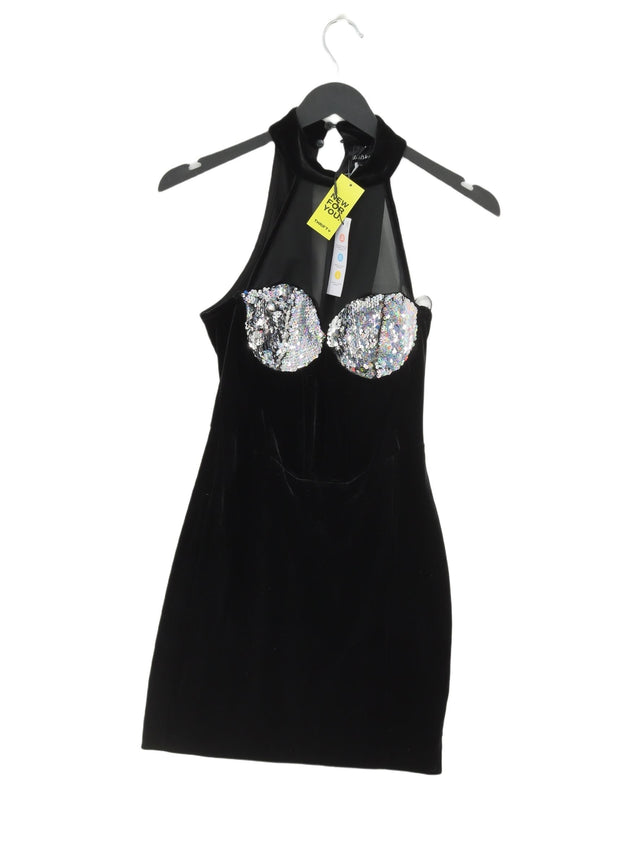 Bershka Women's Mini Dress XS Black Polyester with Elastane
