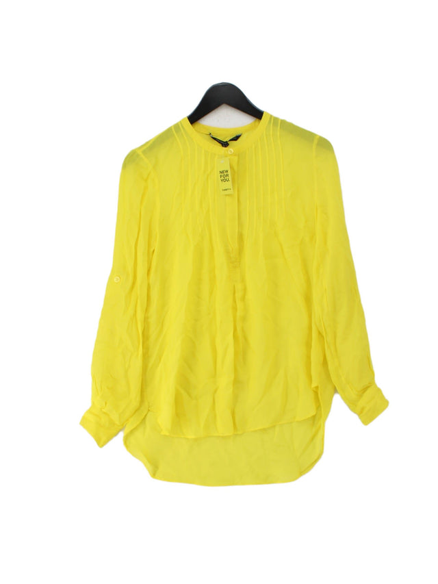 French Connection Women's Blouse UK 8 Yellow 100% Other