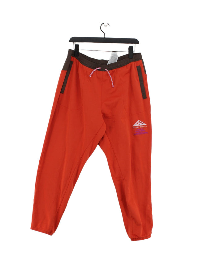 Nike Men's Sports Bottoms XL Orange Elastane with Polyester