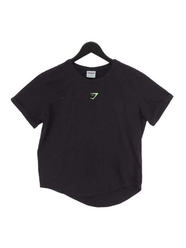 Gymshark Women's T-Shirt XS Black Cotton with Elastane