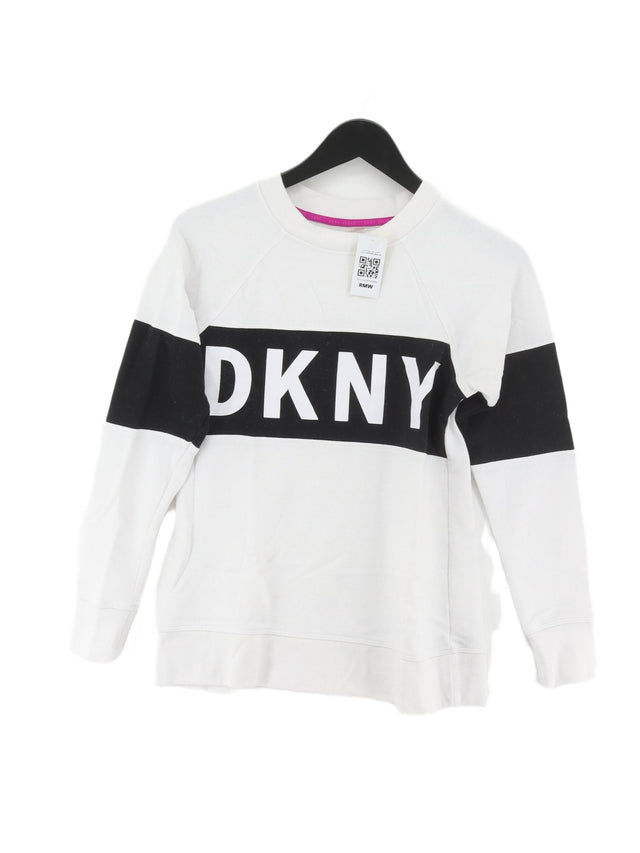 DKNY Women's Jumper XS White Cotton with Polyester