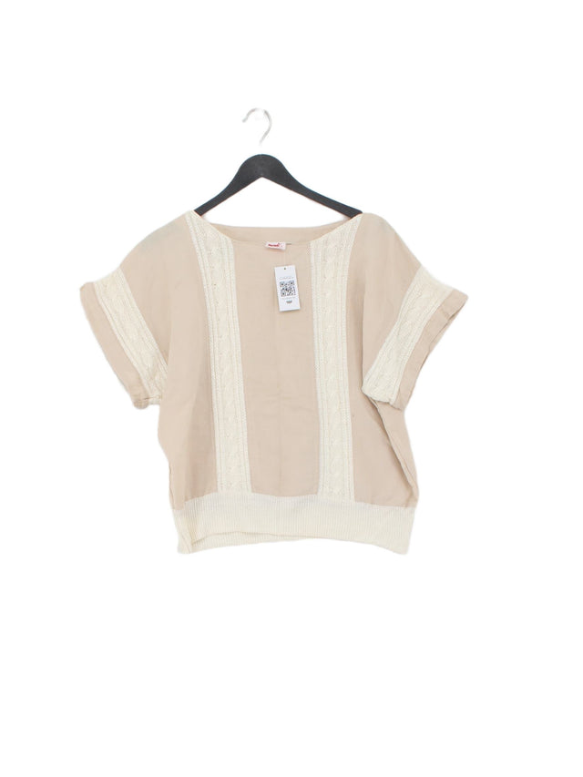 Mondi Women's Top UK 10 Cream Linen with Cotton, Viscose