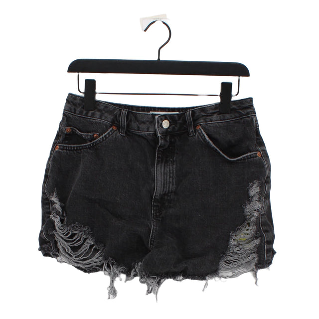 Topshop Women's Shorts UK 12 Black Polyester with Cotton
