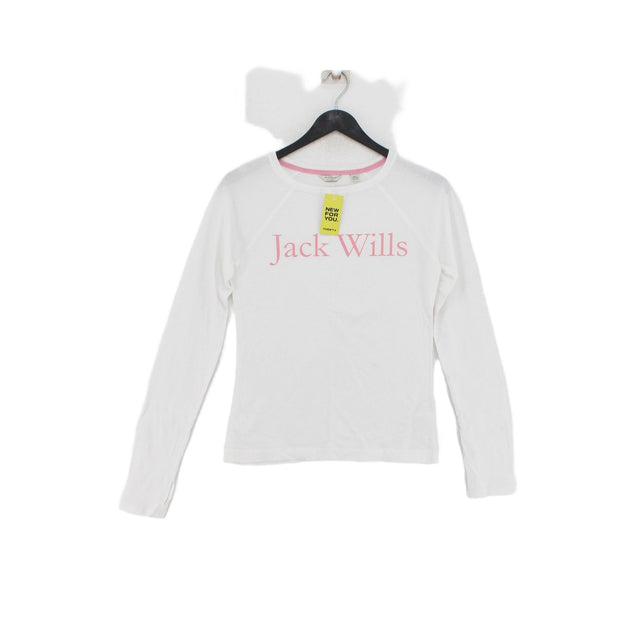 Jack Wills Women's Top UK 8 White 100% Cotton