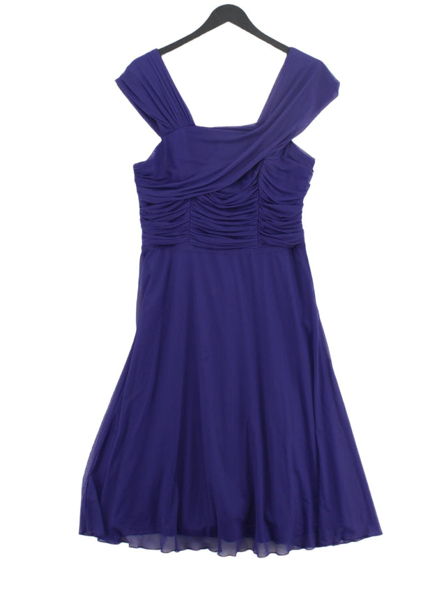 Next Women's Midi Dress UK 14 Purple Nylon with Elastane, Polyester