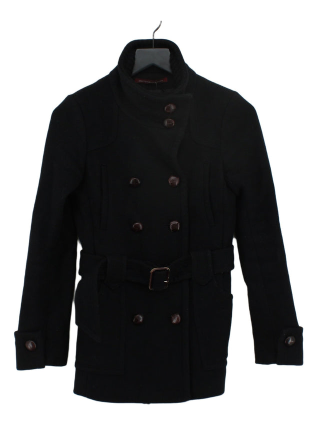 Comptoir Des Cotonniers Women's Coat UK 6 Black Wool with Polyamide