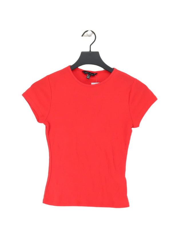 New Look Women's Top UK 8 Red Polyester with Cotton
