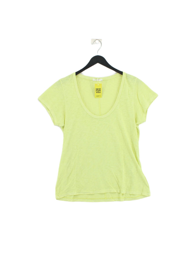 Rag & Bone Women's T-Shirt L Yellow 100% Cotton