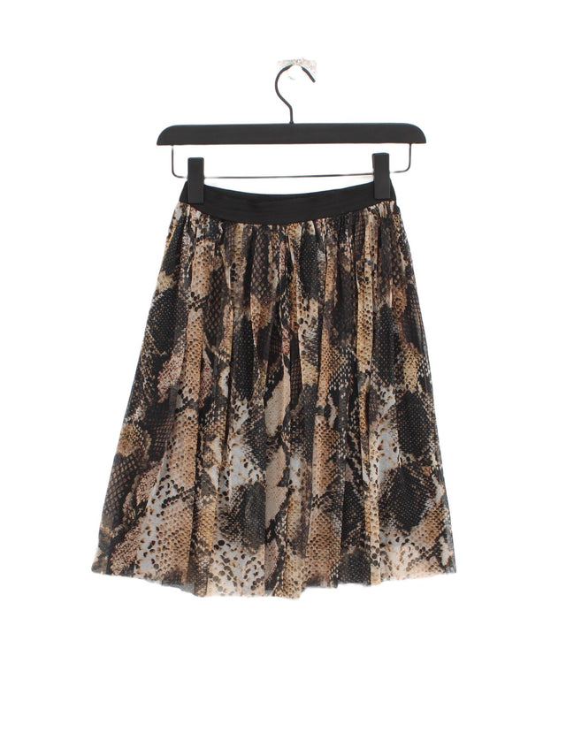Zara Women's Midi Skirt S Brown 100% Polyester