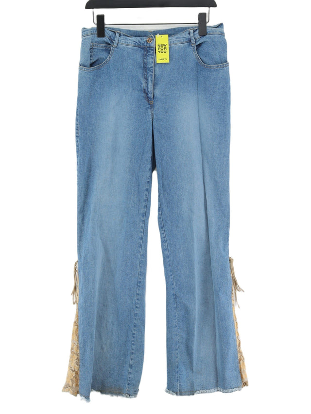 Joseph Ribkoff Women's Jeans UK 16 Blue Cotton with Elastane, Nylon, Rayon