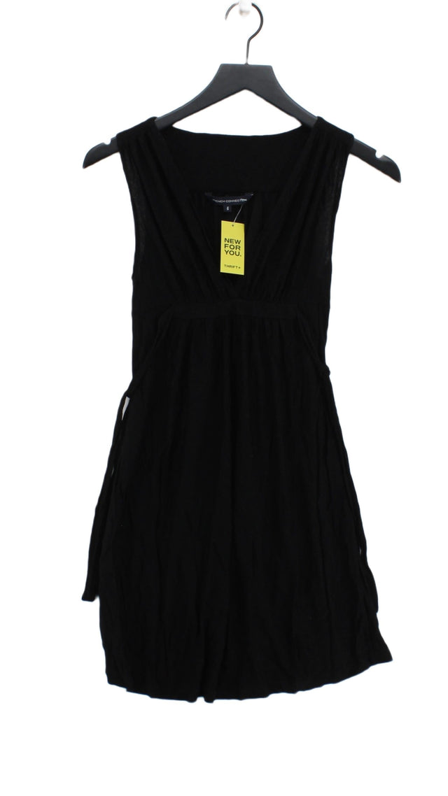 French Connection Women's Midi Dress UK 6 Black 100% Viscose