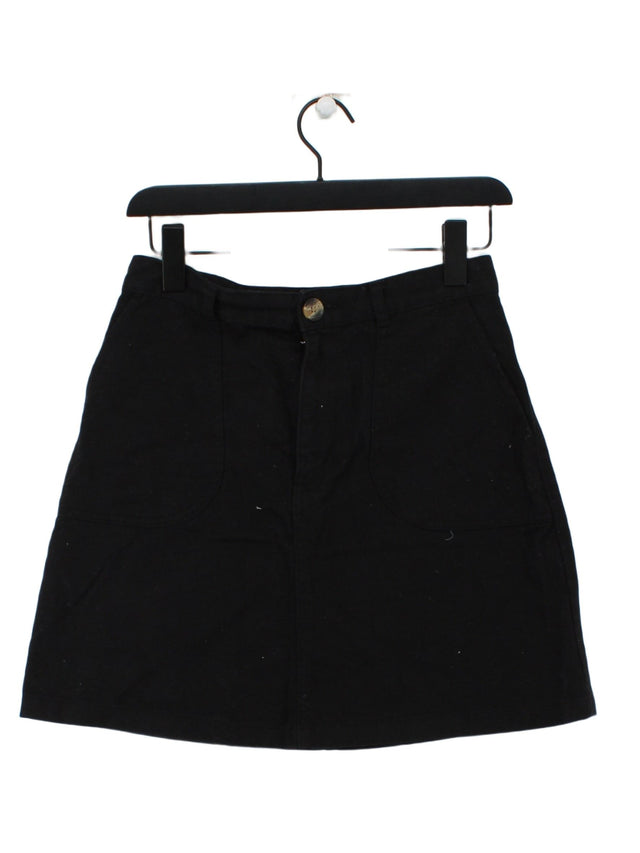 Monokel Women's Midi Skirt UK 8 Black 100% Cotton