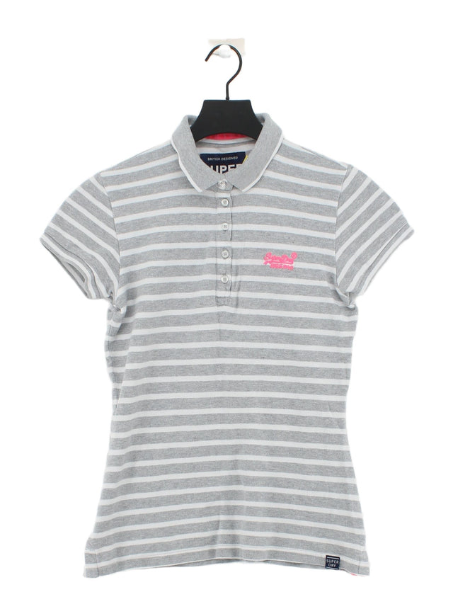Superdry Women's Polo UK 8 Grey 100% Other