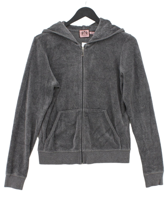 Juicy Couture Women's Hoodie L Grey Cotton with Polyester