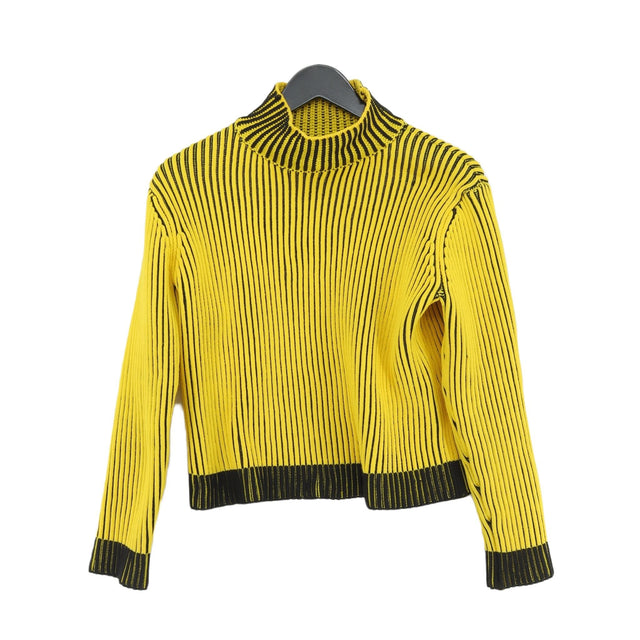 Collusion Women's Jumper UK 8 Yellow 100% Polyester