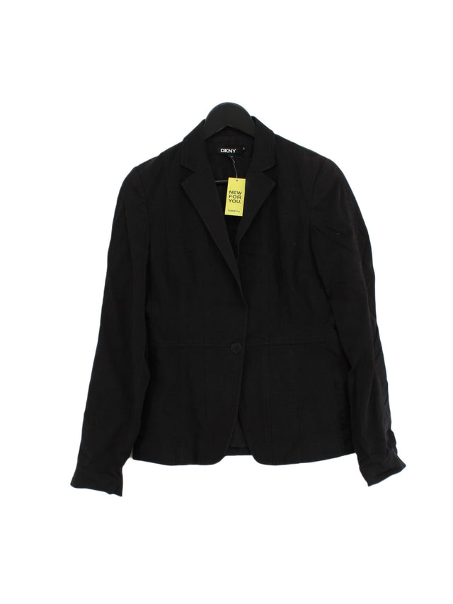 DKNY Women's Blazer UK 6 Black Cotton with Spandex