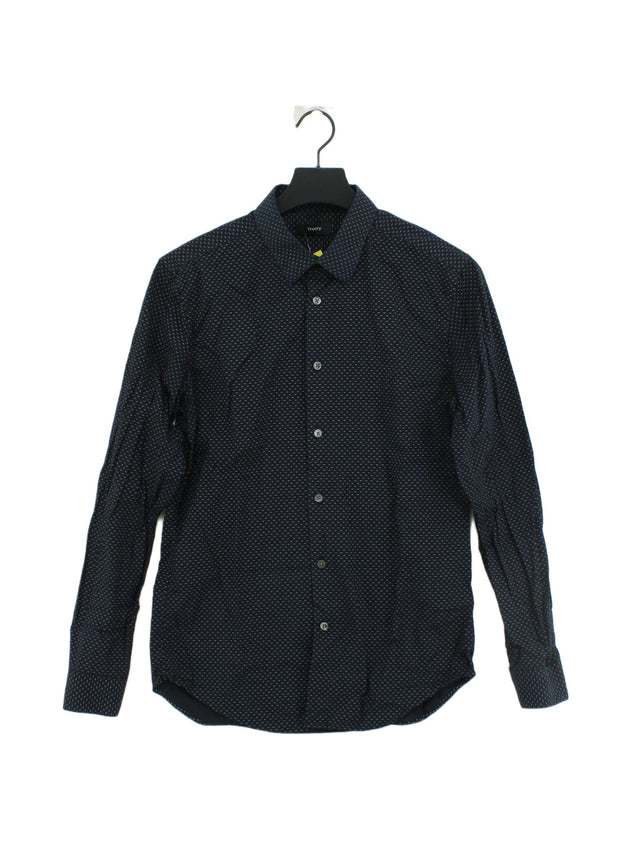 Theory Men's Shirt S Blue Cotton with Elastane