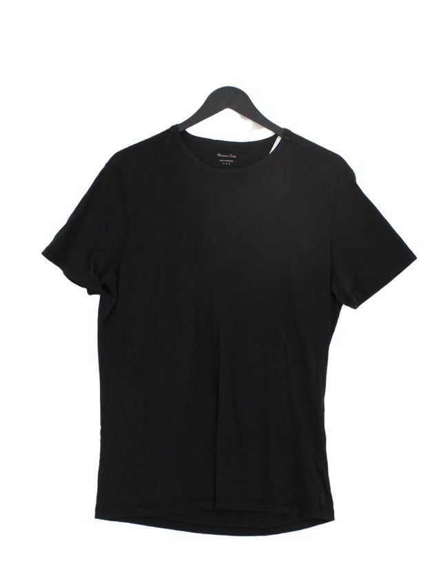 Massimo Dutti Men's T-Shirt L Black 100% Other