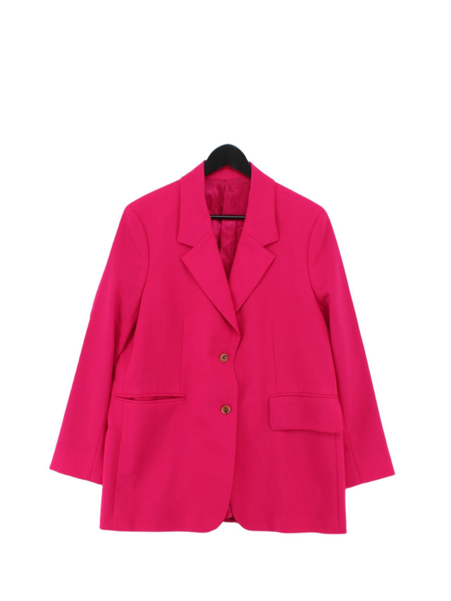 Arket Women's Blazer UK 16 Pink Wool with Viscose