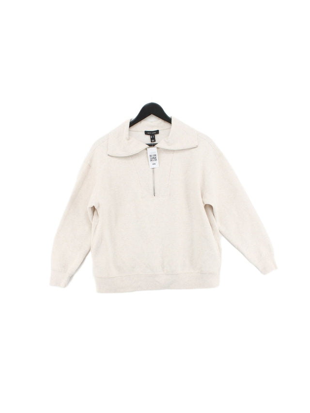 New Look Women's Jumper S Cream Cotton with Elastane, Polyester