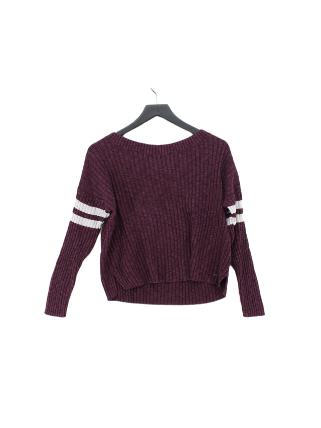 Hollister Women's Jumper M Purple Cotton with Viscose