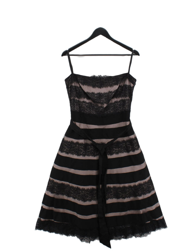 Rocha.John Rocha Women's Midi Dress UK 14 Black Polyamide with Silk, Viscose