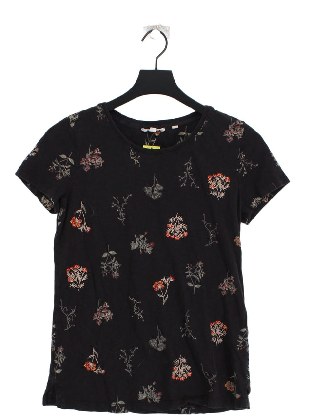 FatFace Women's Top UK 8 Black Cotton with Polyester