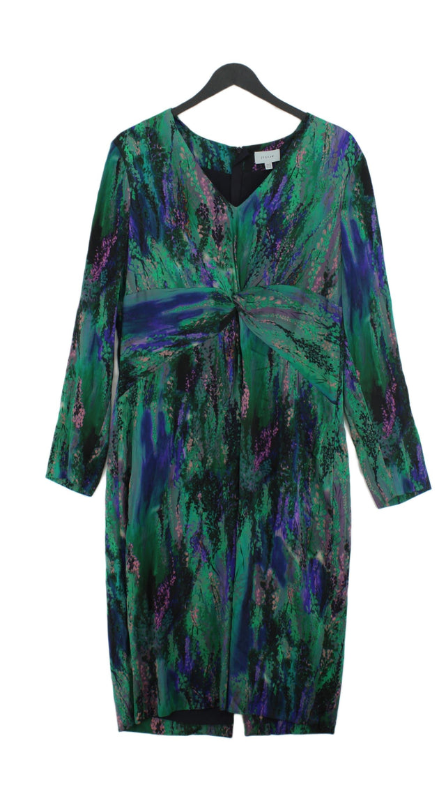 Jigsaw Women's Midi Dress UK 14 Green Viscose with Elastane, Polyester