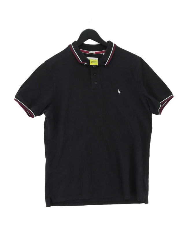 Jack Wills Men's Polo L Black 100% Cotton