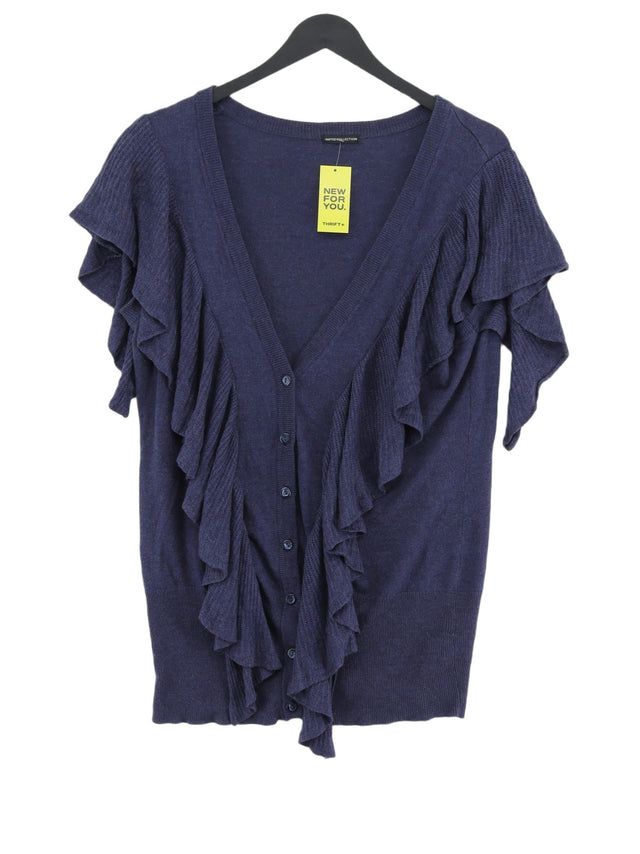 Limited Collection Women's Top UK 12 Blue Viscose with Cotton, Polyamide, Wool