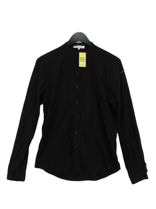 Bolongaro Men's Shirt M Black Cotton with Elastane