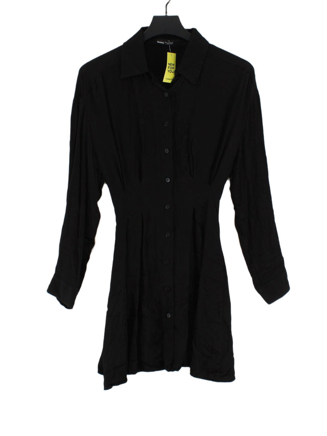Bershka Women's Midi Dress M Black 100% Viscose