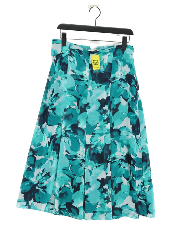 Windsmoor Women's Midi Skirt UK 12 Blue 100% Polyester