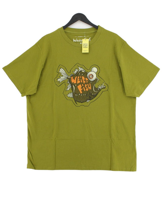 Weird Fish Men's T-Shirt XXL Green 100% Cotton