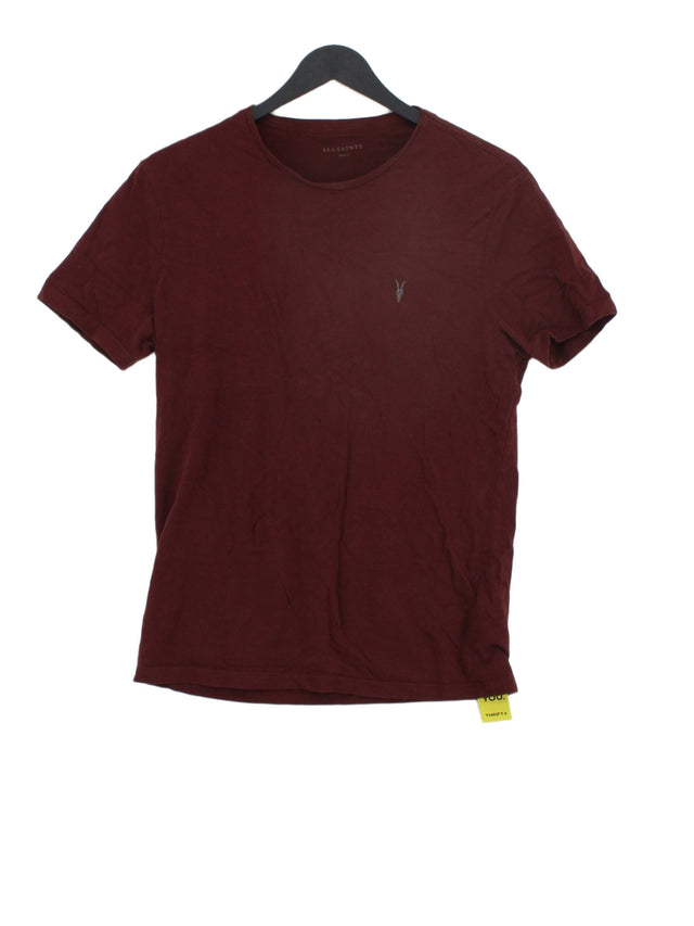 AllSaints Men's T-Shirt S Brown 100% Cotton