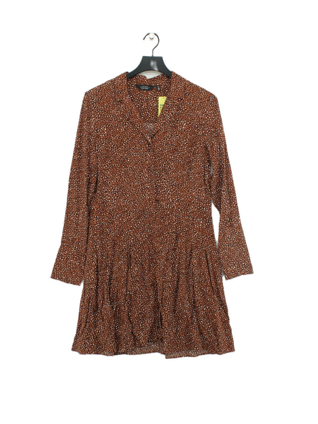 & Other Stories Women's Midi Dress UK 10 Brown 100% Viscose