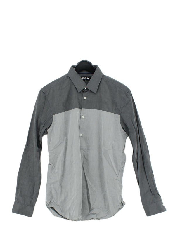 DKNY Men's Shirt Collar: 15.5 in Grey 100% Cotton