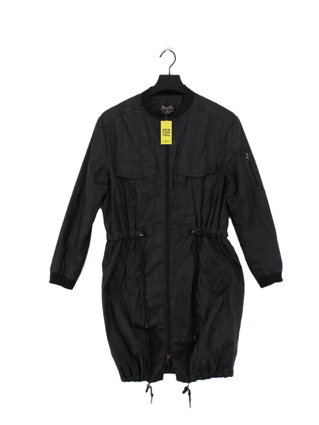 Bershka Women's Coat S Black Cotton with Polyester
