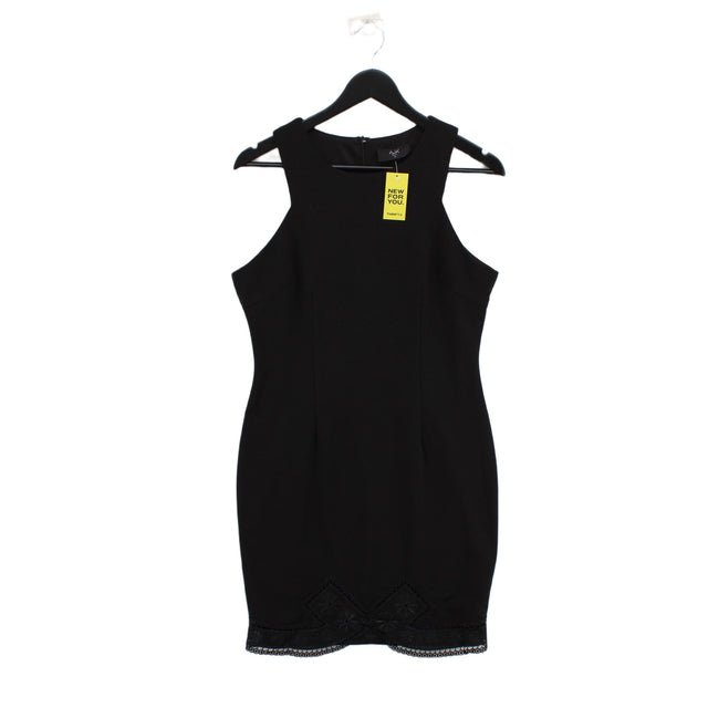 AX Paris Women's Midi Dress UK 12 Black Polyester with Elastane