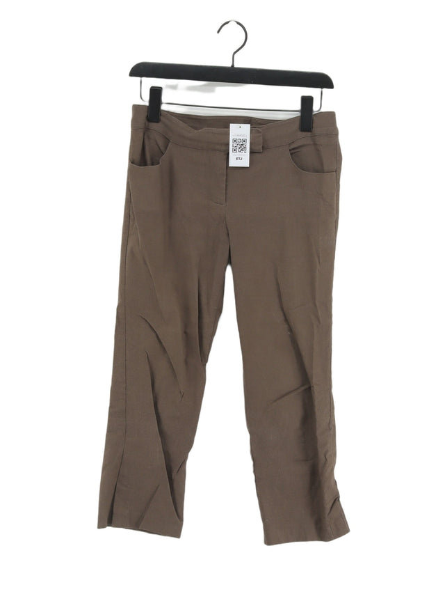 Phase Eight Women's Trousers UK 12 Tan Cotton with Elastane, Polyamide