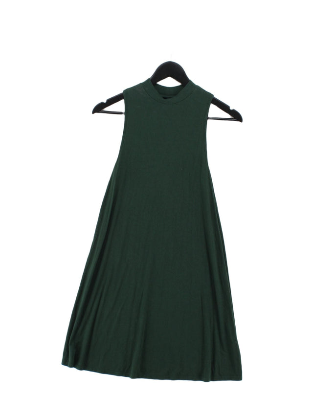 Topshop Women's Midi Dress UK 6 Green Viscose with Elastane