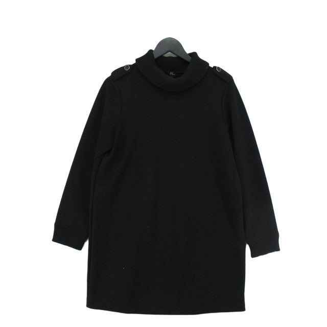 River Island Women's Midi Dress M Black Polyester with Cotton, Elastane